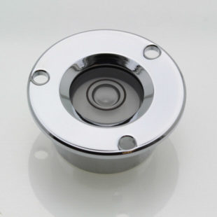 CPF25 – Flush mount circular level, Ø25mm, chrome, plastic vial